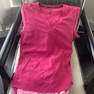 Koi scrubs hot pink top M